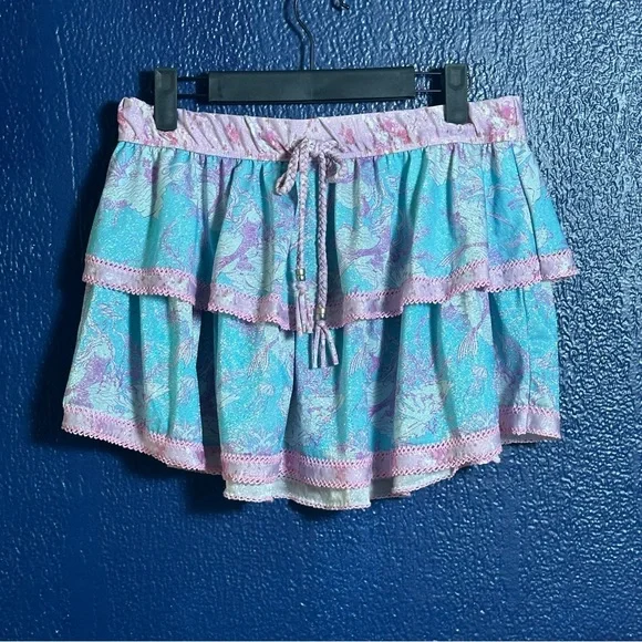 LoveShackFancy x Hurley Under The Sea cover up bathingsuit Tiered Ruffle Skirt - Picture 4 of 9